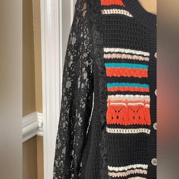 Pol Knit And Lace Multicolored Sweater NWT Medium - Picture 10 of 10